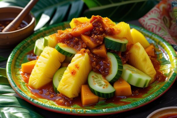 Rujak Nanas Pedas Manis Segar dan Lezat untuk Camilan Sehat