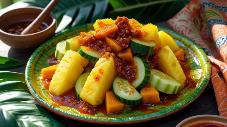 Rujak Nanas Pedas Manis Segar dan Lezat untuk Camilan Sehat